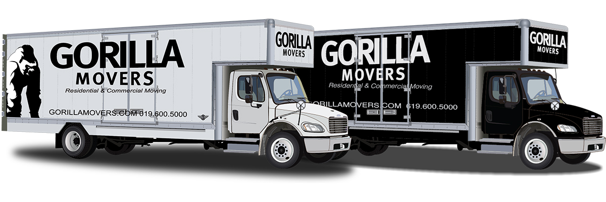 Gorilla Movers trucks and crew in San Diego