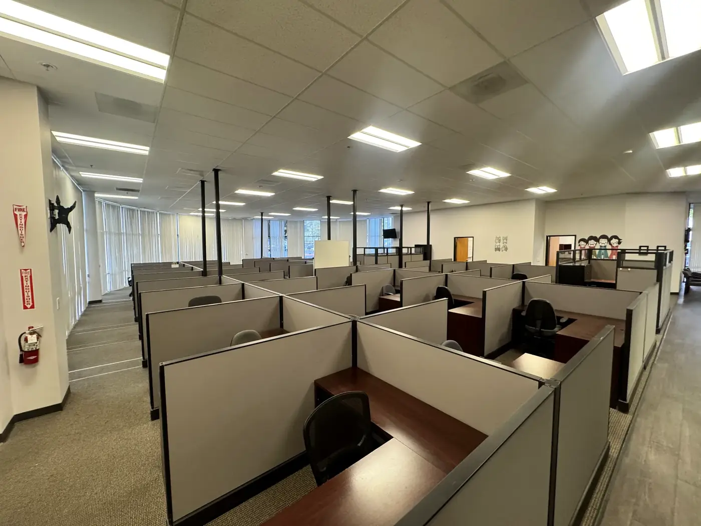 Full office floor of cubicle workstations installed by Gorilla Movers in San Diego