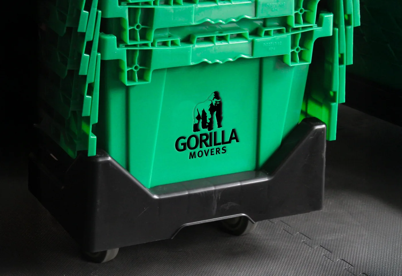 Gorilla Movers crate staged for event delivery