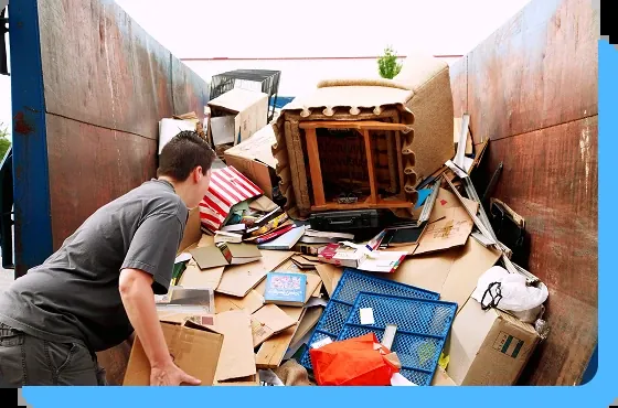 Junk hauling crew clearing out a San Diego property