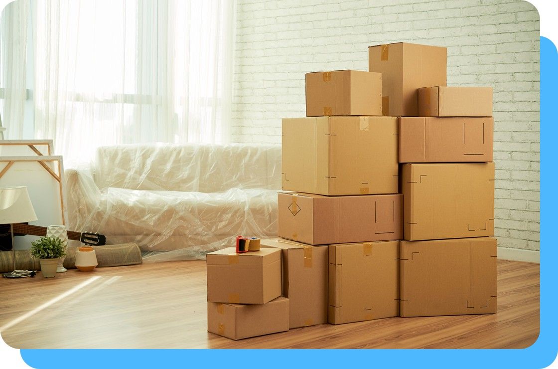 Packed and ready stacked up boxes